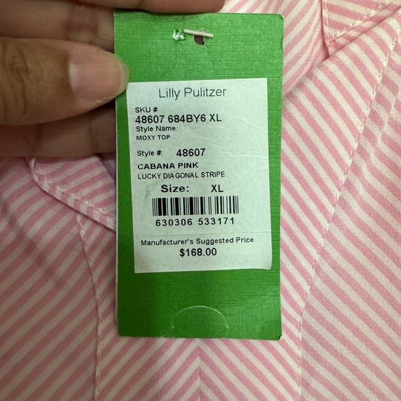 Lilly Pulitzer Silk Pink Puff Sleeve Blouse XL - Picture 6 of 10